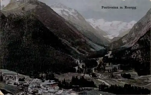 Ak Pontresina Kanton Graubünden Schweiz, Teilansicht mit Rosegg