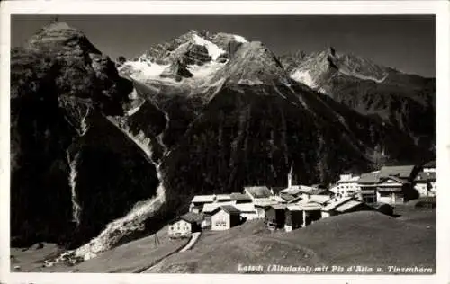 Ak Latsch Kanton Graubünden Schweiz, Teilansicht, Piz d'Aela, Tinzenhorn