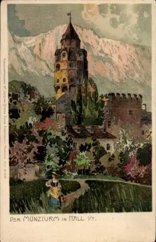 Künstler Litho Hall in Tirol, Blick zum Münzturm