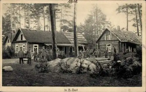 Ak Reichenberg in Böhmen Liberec Tschechien, Holzhütten im Böhmischen Dorf