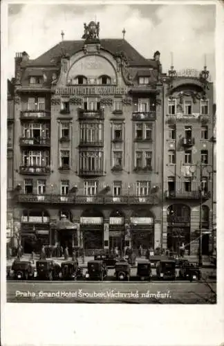 Ak Praha Prag Tschechien, Grand Hotel Šroubek, Václavské náměstí.