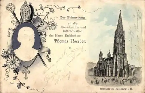 Präge Litho Freiburg im Breisgau, Münster, Erzbischof Thomas Noerber