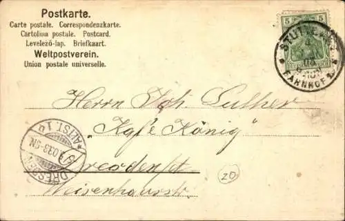 Präge Passepartout Ak Stuttgart in Württemberg, Frohe Ostern, Anlagensee, Statue