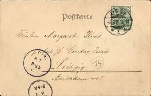 Präge Passepartout Ak Riesa an der Elbe Sachsen, Rathaus und Klosterkirche