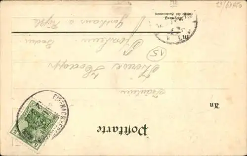 Präge Passepartout Ak Hanau am Main, Marktplatz, Hufeisen, Klee, Stern