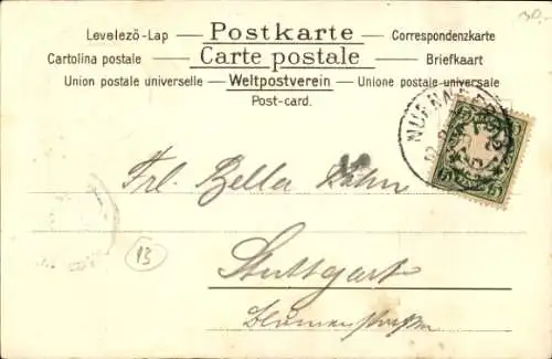 Präge Passepartout Ak Nürnberg in Mittelfranken, Tugendbrunnen, Siegel