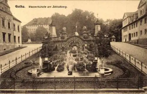 Ak Gotha in Thüringen, Wasserkünste am Schlossberg