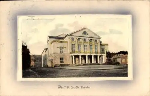 Passepartout Ak Weimar in Thüringen, Großh. Theater