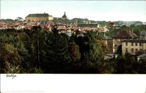 Ak Gotha in Thüringen, Blick aus der Ferne auf die Stadt mit Schloß Friedenstein