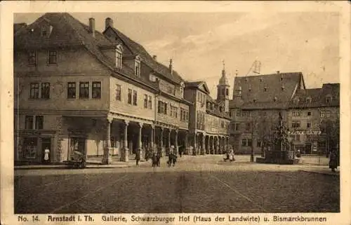 Ak Arnstadt im Ilm Kreis Thüringen, Gallerie und Schwarzburger Hof