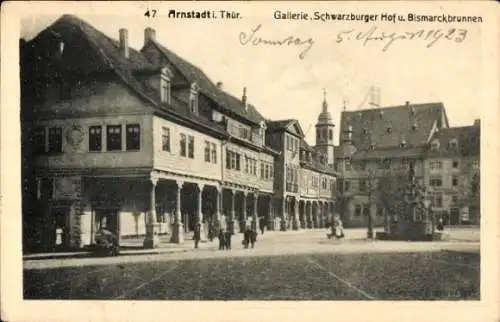 Ak Arnstadt im Ilm Kreis Thüringen, Gallerie und Schwarzburger Hof