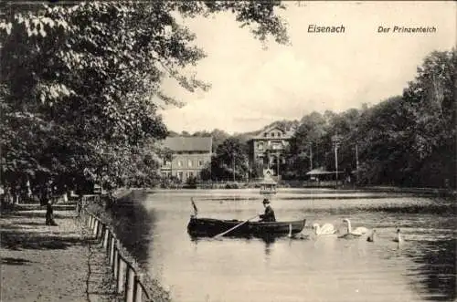 Ak Lutherstadt Eisenach in Thüringen, Prinzenteich