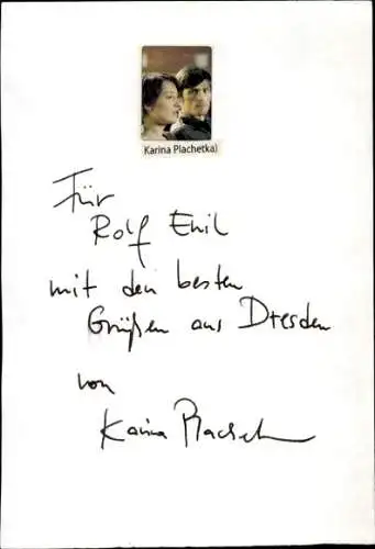 Ak Schauspielerin Karina Plachetka, Portrait, Autogramm