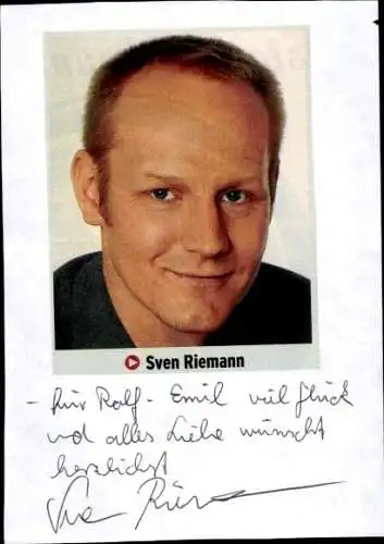 Ak Schauspieler Sven Riemann, Comedian, Portrait, Autogramm