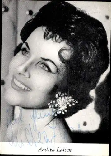 Ak Schauspielerin Andrea Larsen, Portrait, Autogramm