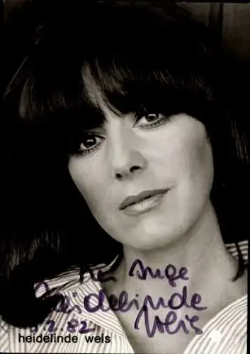 Ak Schauspielerin Heidelinde Weis, Portrait, Autogramm