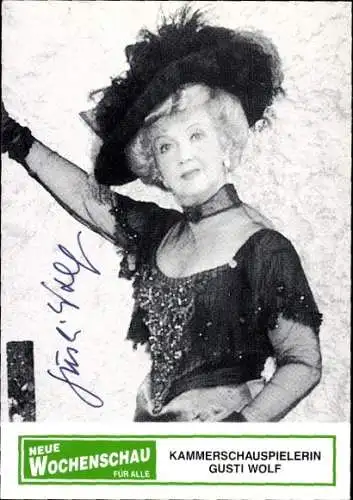 Ak Schauspielerin Gusti Wolf, Portrait, Autogramm