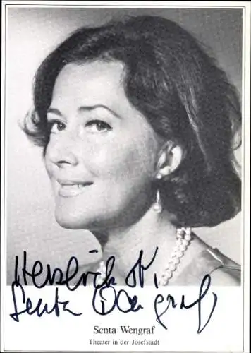 Ak Schauspielerin Senta Wengraf, Portrait, Autogramm