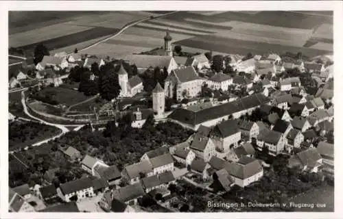 Ak Bissingen in Schwaben Bayern, Fliegeraufnahme