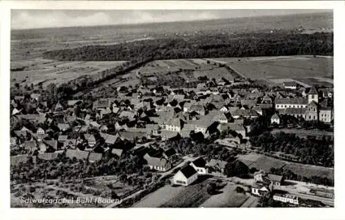 Ak Schwarzach Rheinmünster im Schwarzwald Baden, Fliegeraufnahme