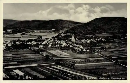 Ak Grießen im Klettgau Baden, Fliegeraufnahme