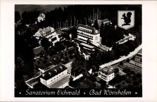 Ak Bad Wörishofen, Blick auf das Sanatorium Eichwald, Fliegeraufnahme