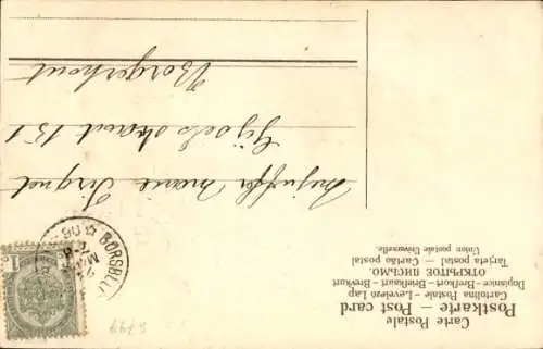 Präge Litho Pfingsten, Maikäfer, Blumen