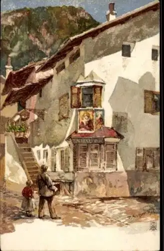 Künstler Litho Schmohl, P., Klausen Chiusa Südtirol, Wirtshaus