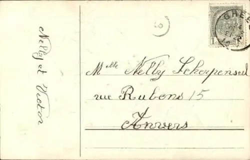 Ak Frohe Weihnachten, Engel, Jesuskind in der Krippe