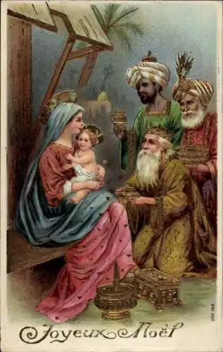 Präge Litho Weihnachten, Heilige Drei Könige