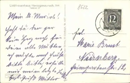 Ak Herzogenaurach in Mittelfranken, Liebfrauenhaus, Kinderwaschraum