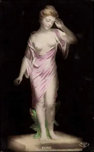 Ak Echo, vermenschlichte Plastik, Frauenakt