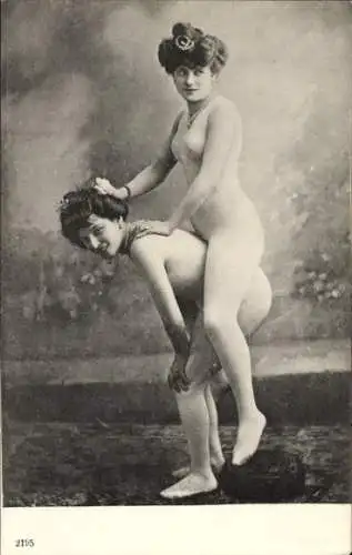 Ak Zwei Frauen in Ganzkörperanzügen,  Erotik