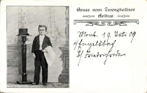 Ak Zwergkellner Arthur, Kellner, Liliputaner