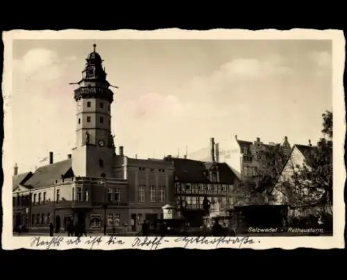 Ak Salzwedel in der Altmark, Rathausturm