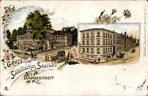 Litho Darmstadt in Hessen, Städtischer Saalbau