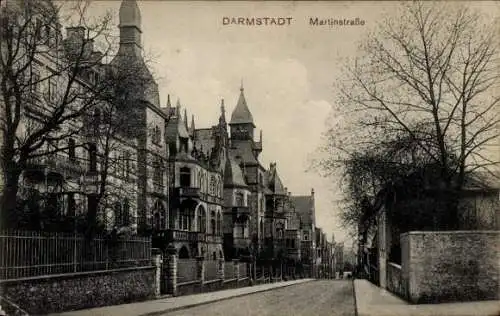 Ak Darmstadt in Hessen, Martinstraße