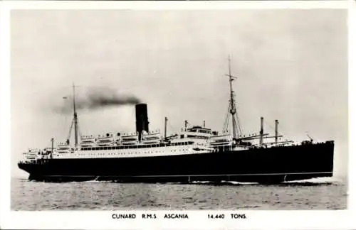 Ak Dampfer RMS Ascania, Cunard