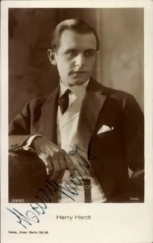 Ak Schauspieler Harry Hardt, Portrait, Autogramm