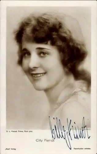 Ak Schauspielerin Cilly Feindt, Portrait, Autogramm