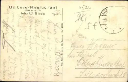 Ak Königswinter am Rhein, Oelberg, Ölberg, Margaretenhof, Sophienhof, Marienhof, Restaurant