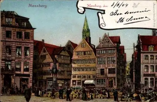 Ak Hamburg Mitte Altstadt, Meßberg, Messberg, Teilansicht