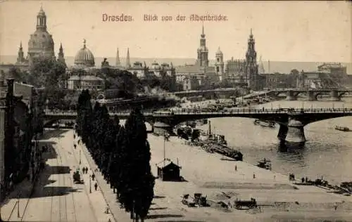 Ak Dresden Altstadt, Blick von Albertbrücke