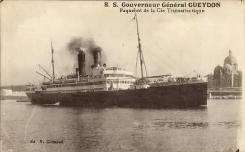 Ak SS Gouverneur Général Gueydon, CGT French Line, Dampfschiff