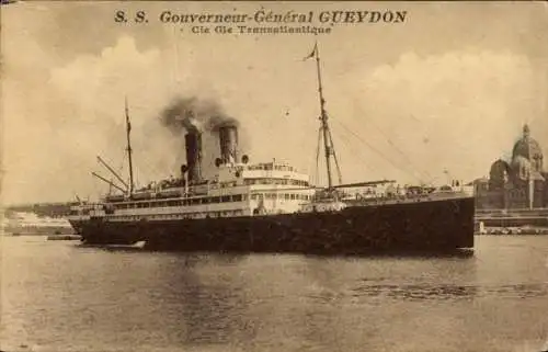 Ak SS Gouverneur Général Gueydon, CGT French Line, Dampfschiff