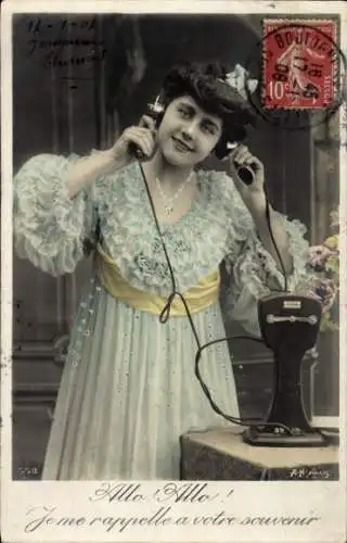 Ak Frau am Telefon