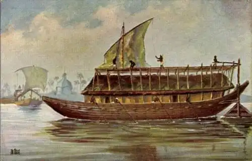 Künstler Ak Rave, Chr., Marine Galerie 107, Bengalisches Transportboot, Jetztzeit