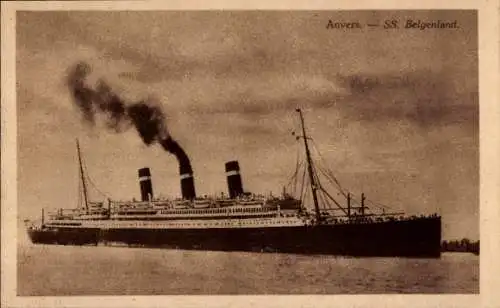 Ak Antwerpen Anvers Flandern, Dampfer SS Belgenland, Red Star Line