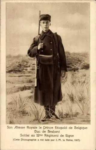 Ak Prince Léopold de Belgique, Duc de Brabant, 12 Régiment de Ligne