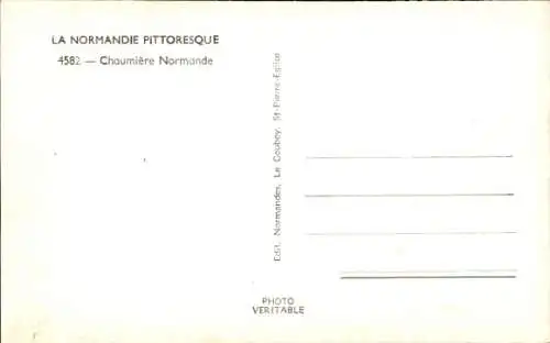 Ak Normandie, Chaumiere Normande